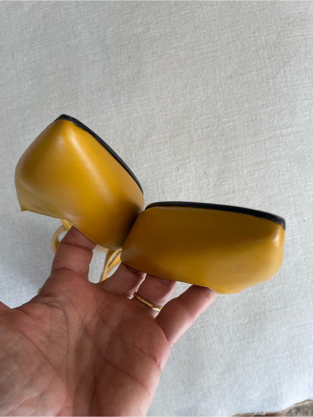 Tamara Mellon Mustard Yellow Pointed Slingback Flats - Picture 8 of 8
